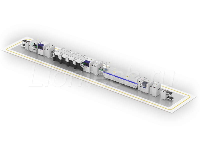 Автоматическая линия SMT-оборудования c установщиками Panasonic и мониторингом технологического процесса
